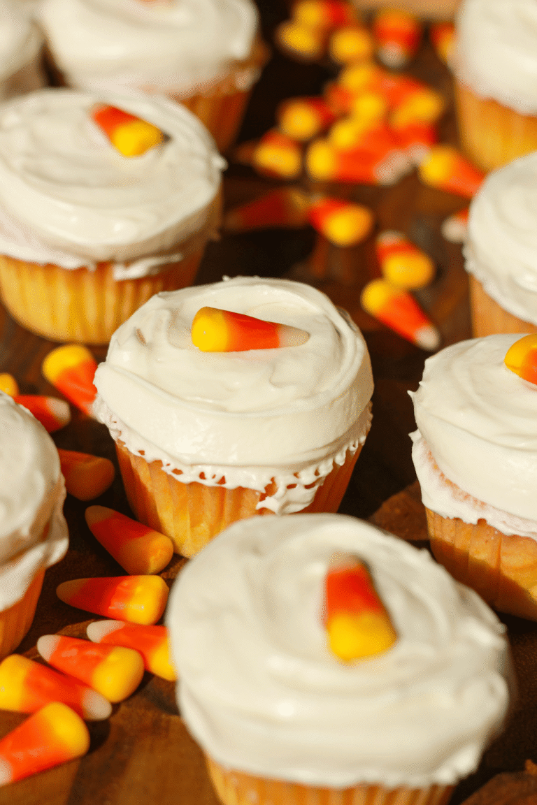 candy corn cupcakes