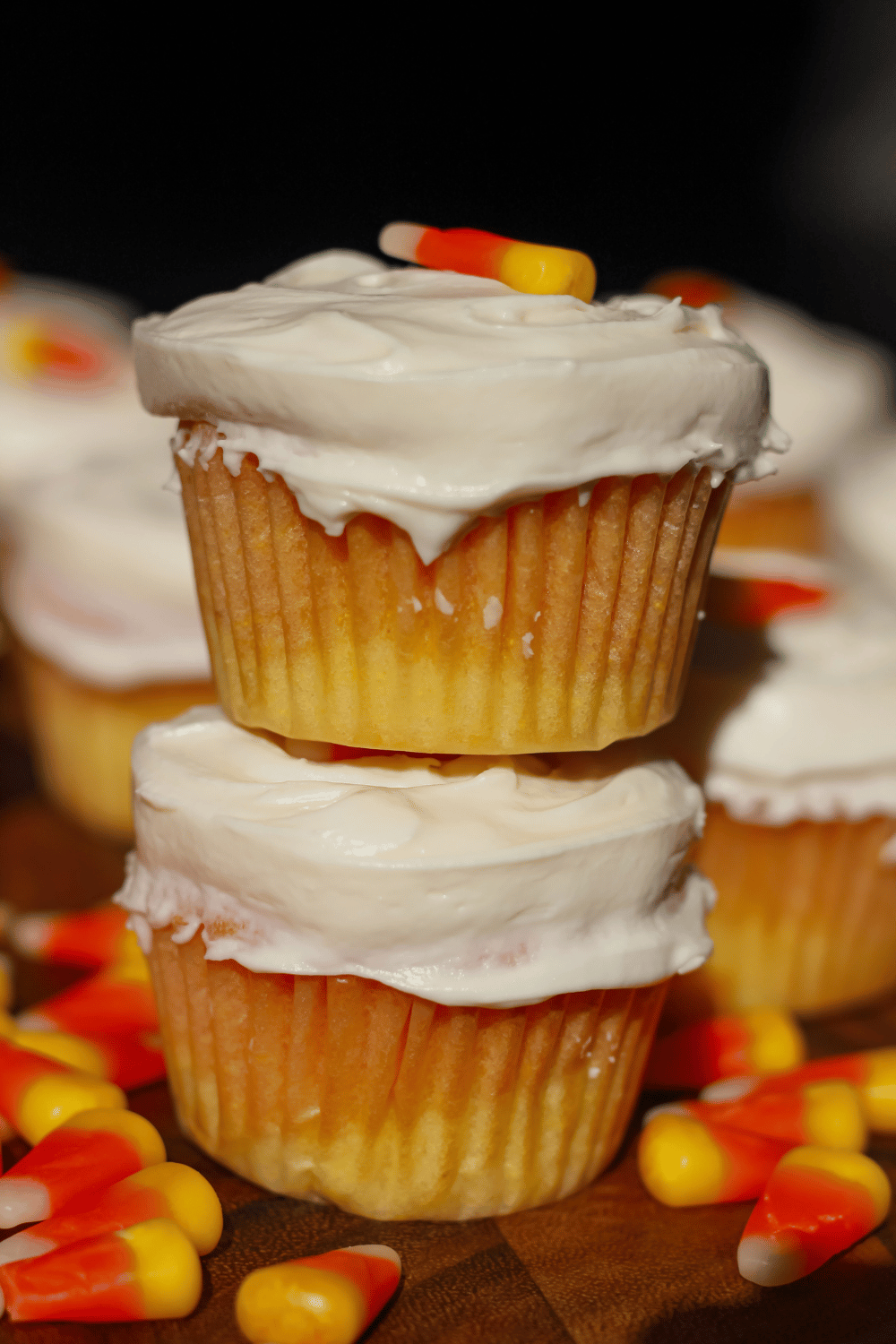 candy corn cupcakes