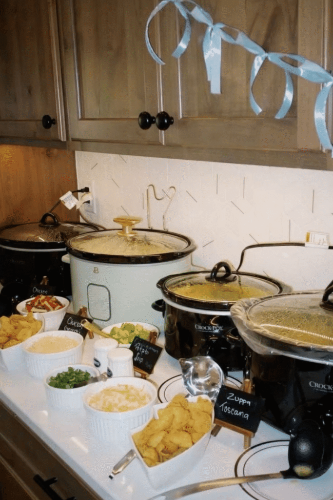 A soup swap is the perfect cozy fall party for friends. Get ideas for invitations, soup recipes, a toppings bar, fall decor, serving soup, and leftovers.